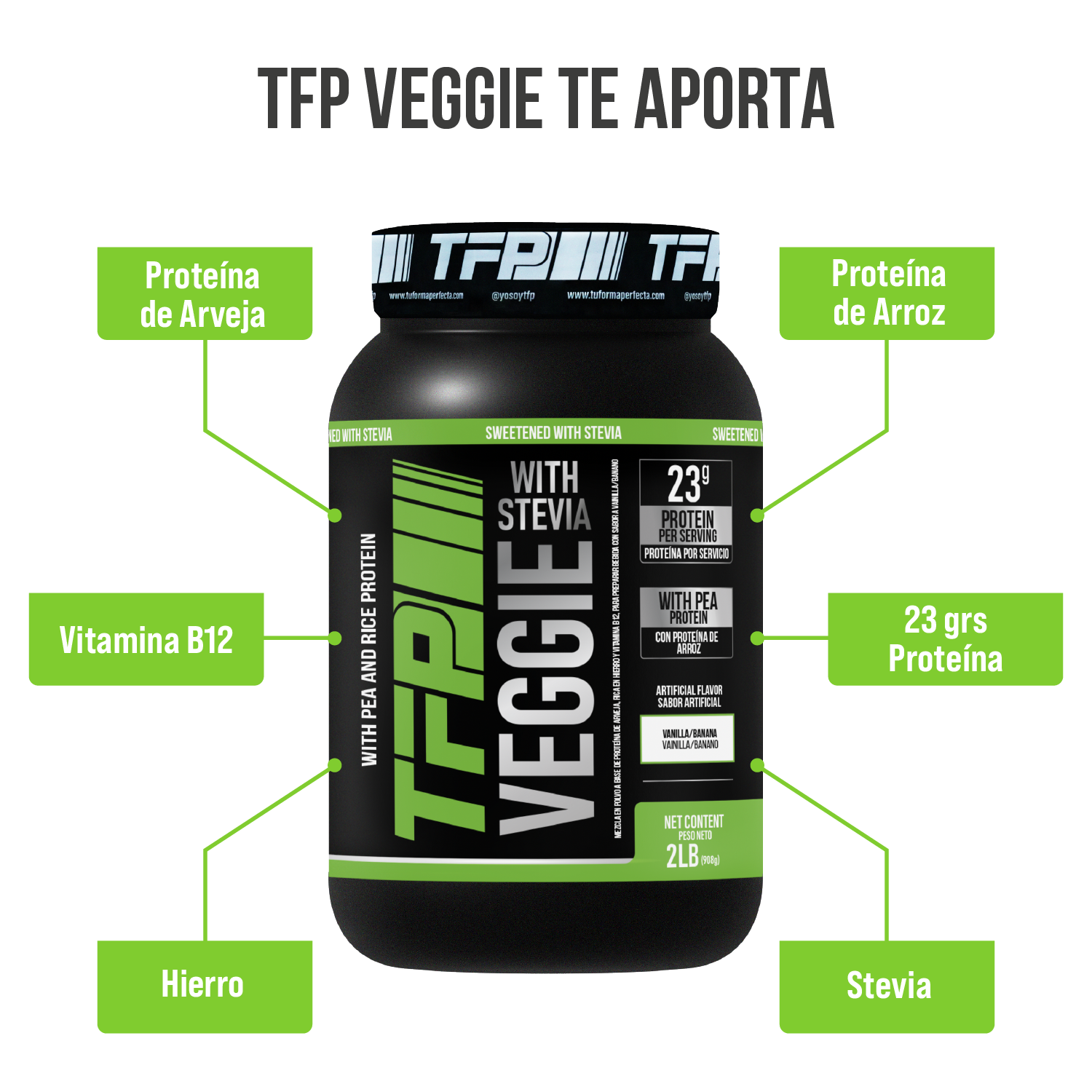 Proteina Vegana TFP Veggie 2 Lbs (2)